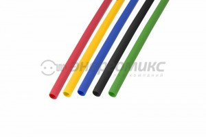 REXANT термоусадка трубка ТУТ (набор 5цв.по10шт. цена за уп.) 6/3 мм, 1м, Ж,З,К,С,Ч 29-0156
