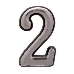 Цифра дверная АЛЛЮР пластик "2" хром (20) п/э уп.