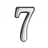 Цифра дверная АЛЛЮР Большая пластик "7" хром (1000,50)