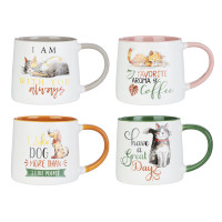 MILLIMI Наши питомцы Кружка, 370мл, фарфор, 4 дизайна