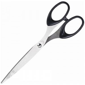 Ножницы Attache 190 мм с пластиковыми эллиптическими  ручками, цвет черный 262862