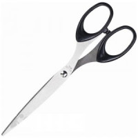 Ножницы Attache 190 мм с пластиковыми эллиптическими ручками, цвет черный 262862