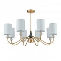 LUMION 6590/8 CLASSI LN25 латунь/мятный зеленый, мет., кер./текстиль Люстра E14 8x40W 220V ANRI