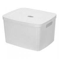 Корзина д/белья с крышкой 35л &quot;VELVET&quot; 450x360x270мм, светло-серый флэк 435250438 Бытпласт