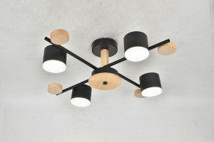 General Люстра 4GX5350W 560х560х175 230V черный, мет/дер Венто без пульта IP20 662211