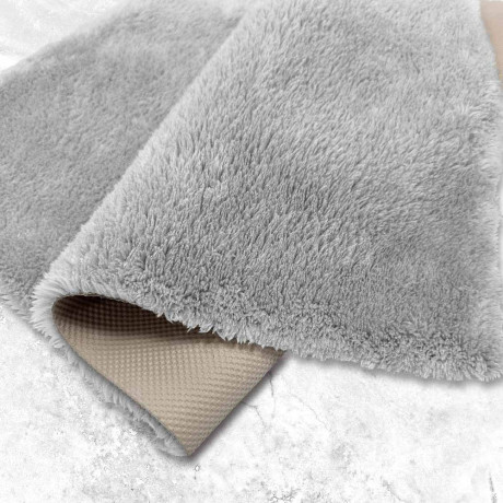 Коврик плюшевый 50х80 серый 02