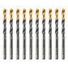 Сверло по металлу, 6 мм, HSS-Tin, Golden Tip, 10 шт. Denzel