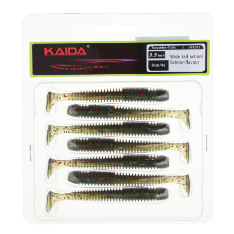 KAIDA Приманка силиконовая ТВИСТЕР 3,5", 9см, 4гр, HT011, 7шт