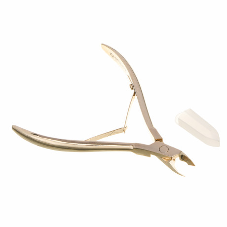 ЮНИLOOK Кусачки для кутикулы "ULTRA" 11 см, длина лезвий - 6 мм, цвет золото, сталь