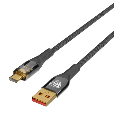 BY Кабель для зарядки Space Cable Techno Type-C, 1 м, 3А, Быстрая зарядка QC3.0, черный