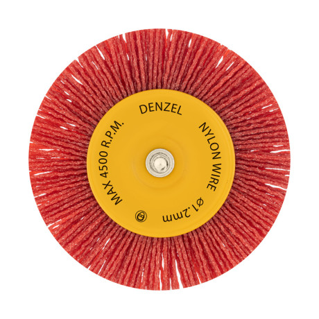 Щетка для дрели, 100 мм, Плоская, со шпилькой, нейлоновая щетина Denzel