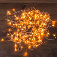 Гирлянда-нить 100LED т.-белый 10м., 8реж., прозр. ПВХ, IP20, 4W 303-063 Neon Night