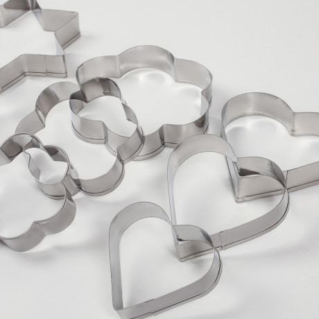 SATOSHI Набор форм для печенья 12пр, формы сердец, звезд, цветов, кругов, нерж.сталь