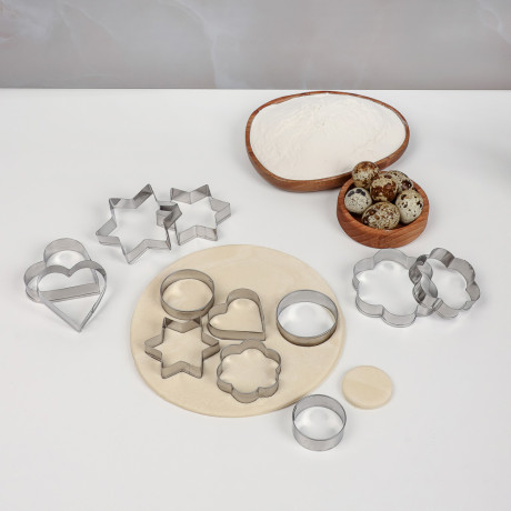 SATOSHI Набор форм для печенья 12пр, формы сердец, звезд, цветов, кругов, нерж.сталь