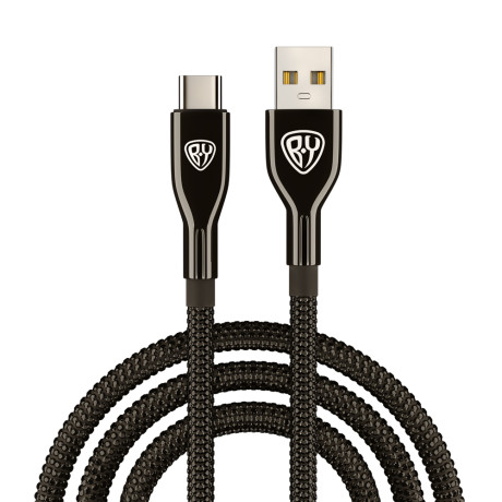 BY Кабель для зарядки КРИСТАЛЛЫ Type-C, 1м, Быстрая зарядка 3А, QC, PD 20W, черный