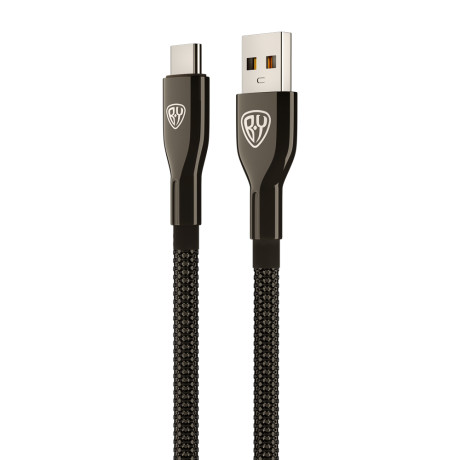 BY Кабель для зарядки КРИСТАЛЛЫ Type-C, 1м, Быстрая зарядка 3А, QC, PD 20W, черный