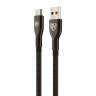 BY Кабель для зарядки КРИСТАЛЛЫ Type-C, 1м, Быстрая зарядка 3А, QC, PD 20W, черный