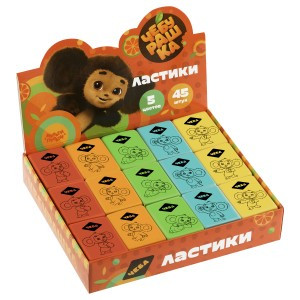 Ластик Мульти-Пульти "Чебурашка", прямоугольный, термопластичная резина, 35*25*8мм Арт.361541