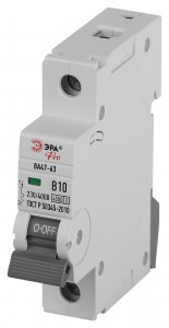 ЭРА PRO автоматический выкл. ВА47-63 1P 10А хар-ка B 4,5кА VA63-1P10B4.5 59369