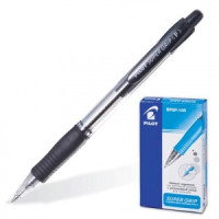 Ручка шариковая PILOT автомат., корп.черн."SUPER GRIP" BPGP-10R-F, с рез.упором 0,32 мм, черная