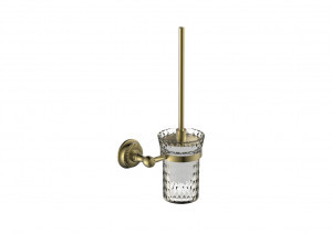 DIADONNA Ершик для унитаза настенный (Zn) с крышкой, нерж.сталь, стакан стекло, антич.бронза,D8110Q