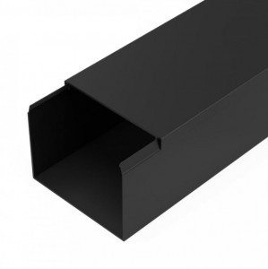 Промрукав Кабель-канал черный 2-й замок в п/э 80х60 мм (8 м/уп) цена за 1м PR03.0220