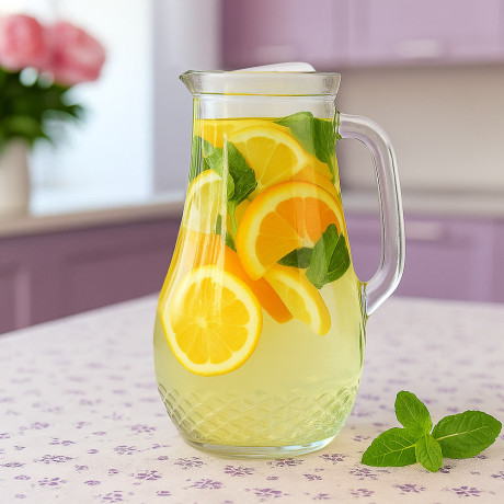 Кувшин "Крист" с пластиковой крышкой, 1,5л, стекло