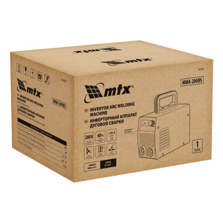 Инверторный аппарат дуговой сварки MMA-200BS, 200 А, ПВ 60% MTX