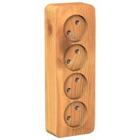 Systeme Electric BLANCA роз. ОУ 4 мест. 16А ясень (пл.осн., изол.пл.) BLNRA000415 (5!)