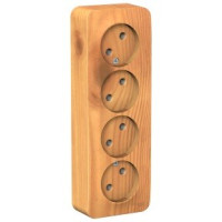 Systeme Electric BLANCA роз. ОУ 4 мест. 16А ясень (пл.осн., изол.пл.) BLNRA000415 (5!)