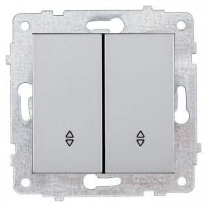 OVIVO мех. выкл. СУ 2 кл. 10А (проходной) серебро (ко всем рамкам) 600-000210-211