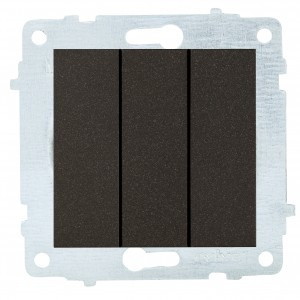 OVIVO мех. выкл. СУ 3 кл. 10А черный металлик (ко всем рамкам) 600-000217-254