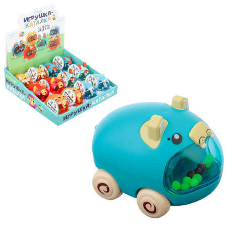 ИГРОЛЕНД Игрушка для малыша каталка "Зверята", 31х9х29см, ABS, 6 дизайнов