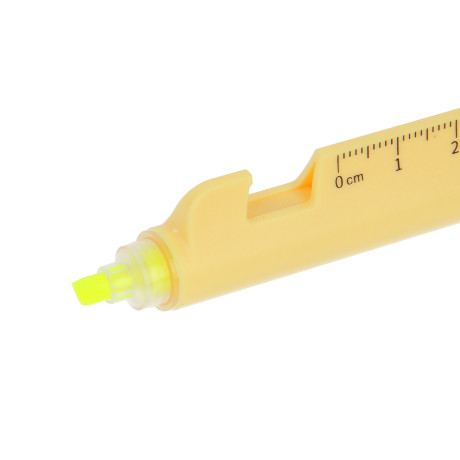 Маркер-выделитель 5 в 1 (ручка шариковая синяя, подставка, стилус, линейка), 6 цветов