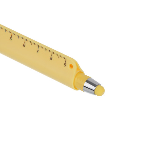 Маркер-выделитель 5 в 1 (ручка шариковая синяя, подставка, стилус, линейка), 6 цветов