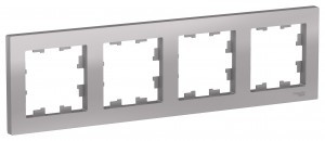 Systeme Electric AtlasDesign рамка СУ 4 мест. алюм. ATN000304 (5!)