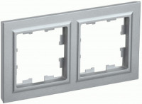 IEK BRITE Рамка СУ 2 мест. РУ-2-БрА алюминий BR-M22-K47