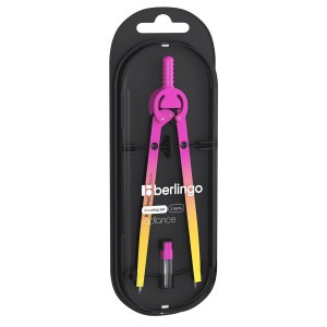 Готовальня Berlingo"Radiance",2предмета,циркуль170мм,желтый/розовый градиент,пласт.футляр Арт.339133