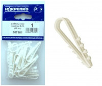 Дюбель-хомут ДХК-10 для круглого кабеля нейлон белый 5-10 (25 шт BL) (цена за уп)НАКРЕПКО 107101