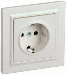 IEK BRITE роз. СУ 1 мест. 16А жемчуг (земля,шторки)  РСР14-1-0-БрЖ BR-R14-16-K36-F