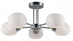 Rivoli люстра 2080-305 Doris 5хЕ14 40W 590х590х240 хром, белый 55650