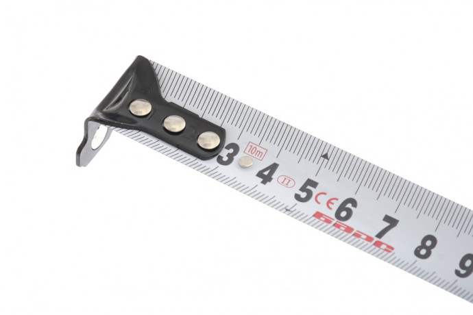 Рулетка Вектор 10 м х 25 мм,утолщенное полотно,магнитный зацеп,обрезиненный корпус Барс