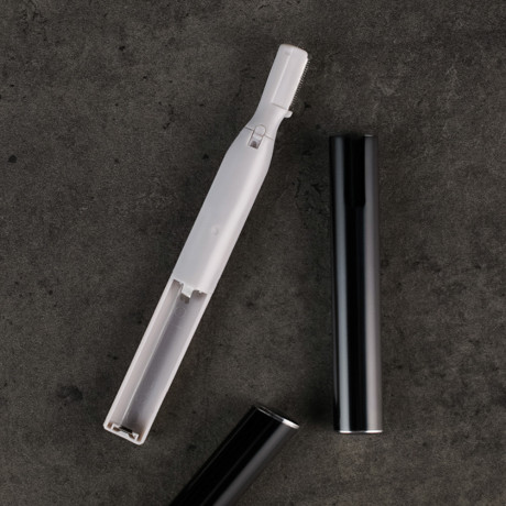 LEBEN Триммер универсальный, 13см, 1 насадка, 1 щетка, алюминий, пластик, питание 1xААA