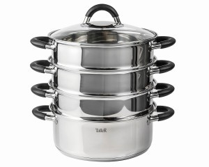 Пароварка Шарлотта трехярусная, с крышкой 4,1л нерж.сталь, д/всех плит TR-11062 Taller