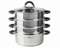 Пароварка Шарлотта трехярусная, с крышкой 4,1л нерж.сталь, д/всех плит TR-11062 Taller
