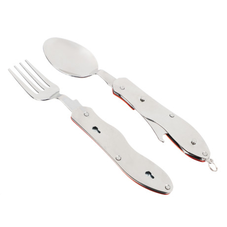 Набор туристический тм ЕРМАК, (нож, ложка, вилка, открывалка), нерж. сталь