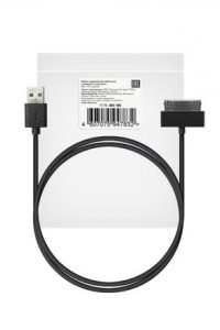 Кабель Robiton P4 USB(A)шт. - iphone4/1m/Charge&Sync USB A - Apple iPhone 4, 1м черный PK1, 13789