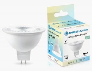 Ambrella лампа св/д MR16 GU5.3 7W(540lm) 4000K 4K 50х49 IC 170714