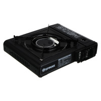 Плитка газ. с керамическим нагревателем тм ЕРМАК, переходник, кейс, 34х26х9см, металл, пластик