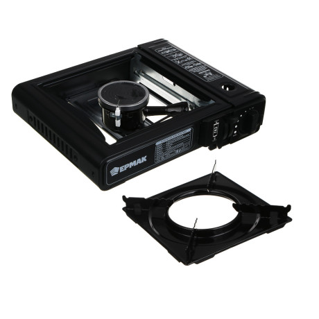 Плитка газ. с керамическим нагревателем тм ЕРМАК, переходник, кейс, 34х26х9см, металл, пластик
